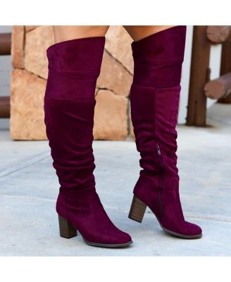 Women's Kaison Wide Calf Stacked Heel Over The Knee Boots