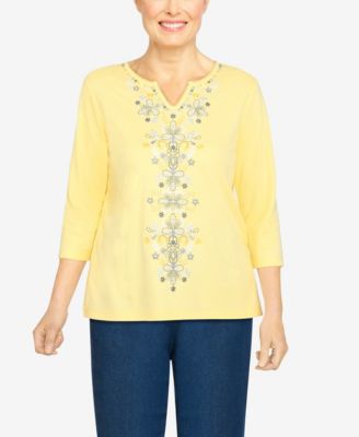 alfred dunner yellow tops