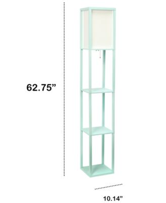 Column Shelf Floor Lamp with Linen Shade