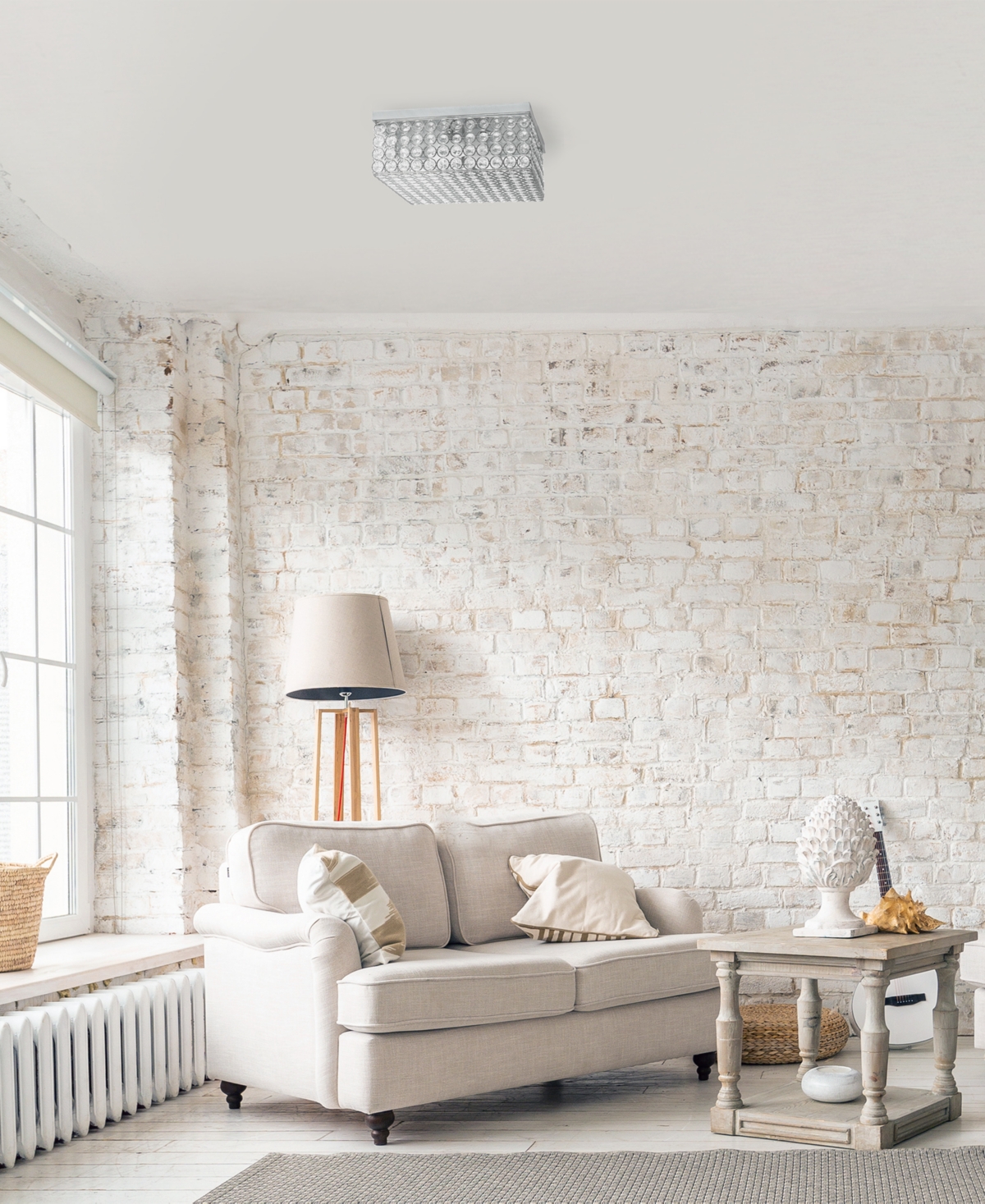 Lalia Home Glam 2 Light Square Flush Mount In Rose Gold