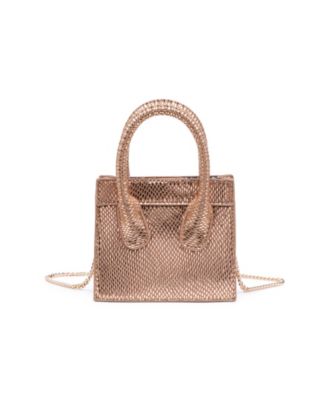 Photo 1 of Urban Expressions Women's Daria Mini Bag Rose Gold
Synthetic
Top snap closure
Top handles with 3" drop
Removable chainlink strap with 24" max. drop
Fabric lining
5.5" L x 2" W x 4.75" H
Imported