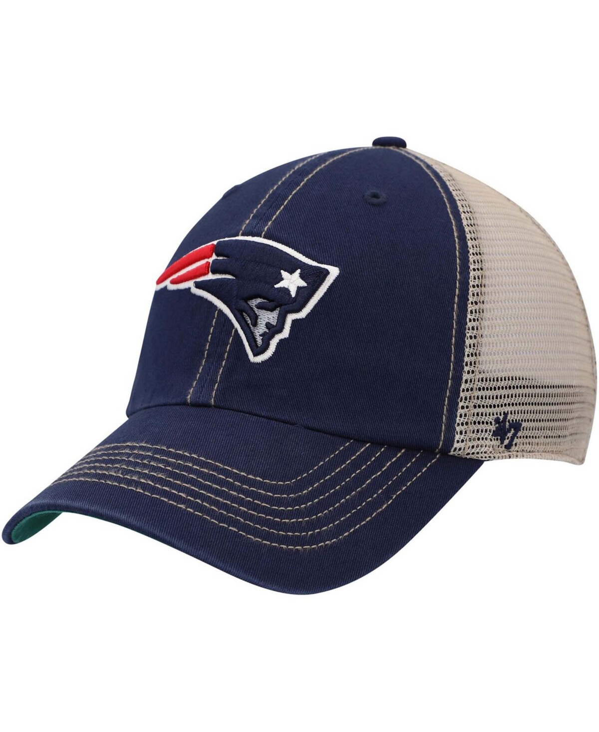 Men's Natural New England Patriots Trawler Trucker Clean Up Snapback Hat - Natural