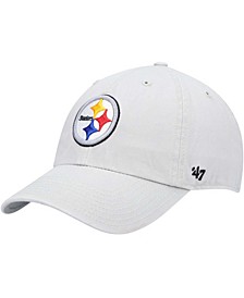 Men's Gray Pittsburgh Steelers Logo Clean Up Adjustable Hat
