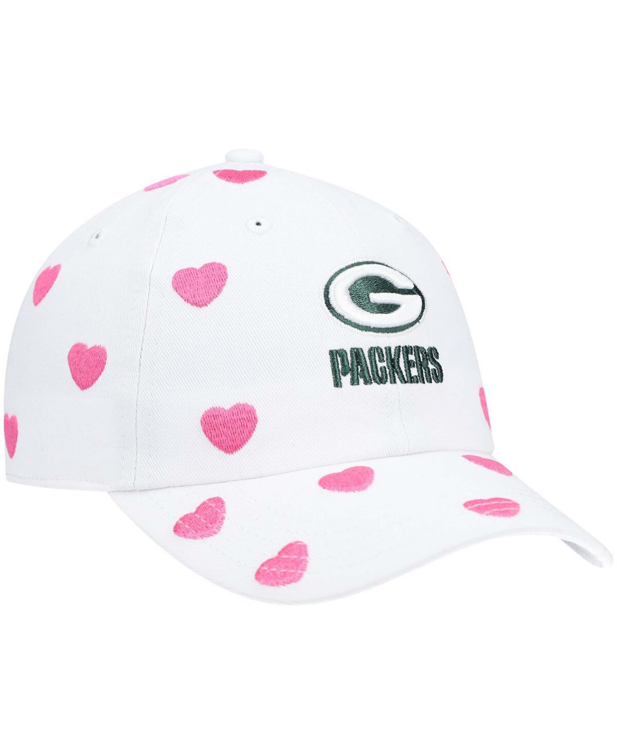 Shop 47 Brand Little Girls White Green Bay Packers Surprise Clean Up Adjustable Hat