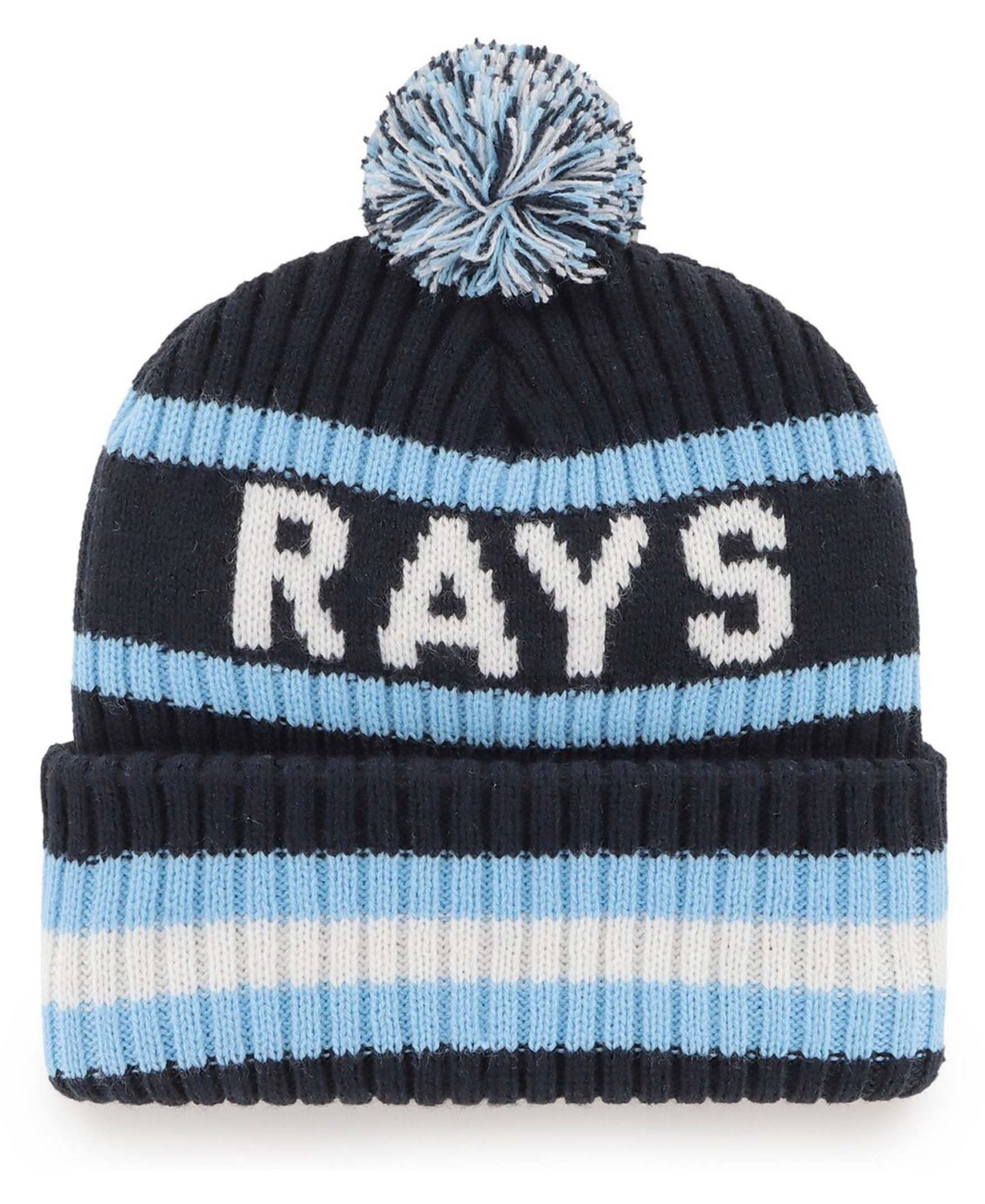 Men's Navy Tampa Bay Rays Bering Cuffed Knit Hat with Pom