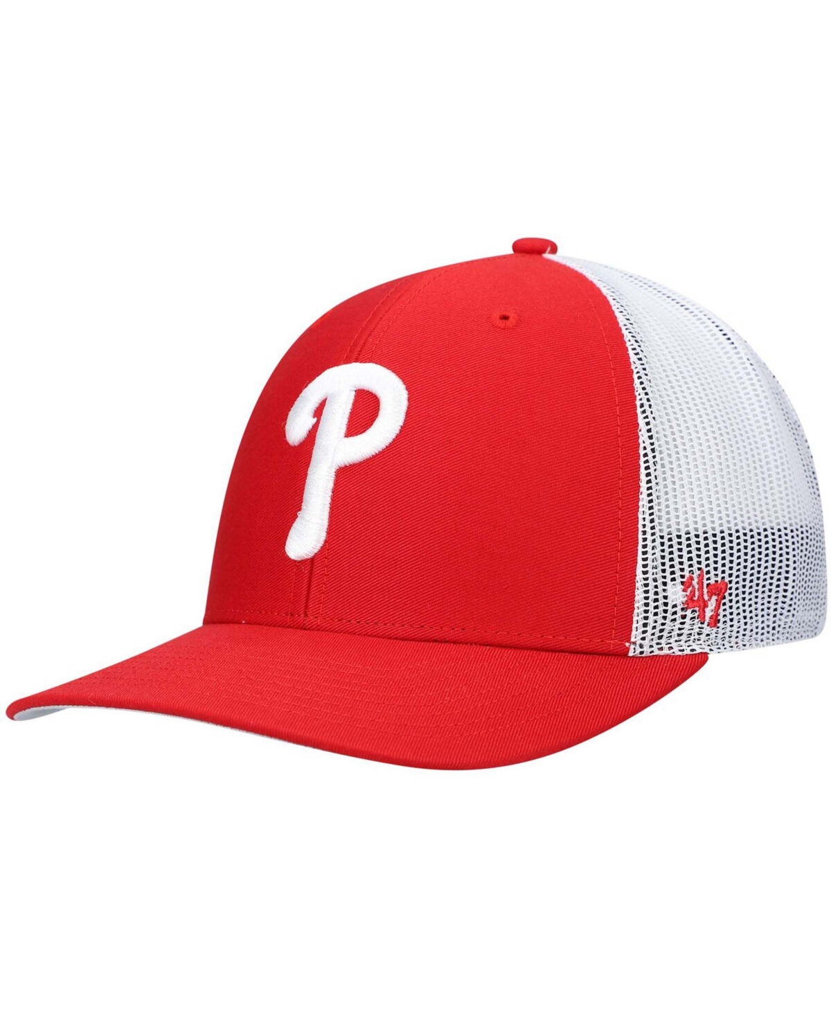 Men's White Philadelphia Phillies Primary Logo Trucker Snapback Hat - White