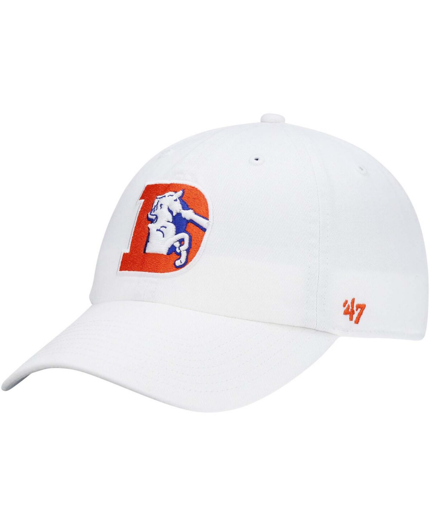 Мужская кепка '47 Brand White Denver Broncos Clean Up Legacy Adjustable Hat — фото 1