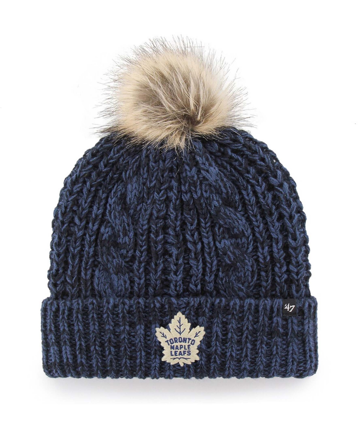 Women's Navy Toronto Maple Leafs Meeko Cuffed Knit Hat with Pom