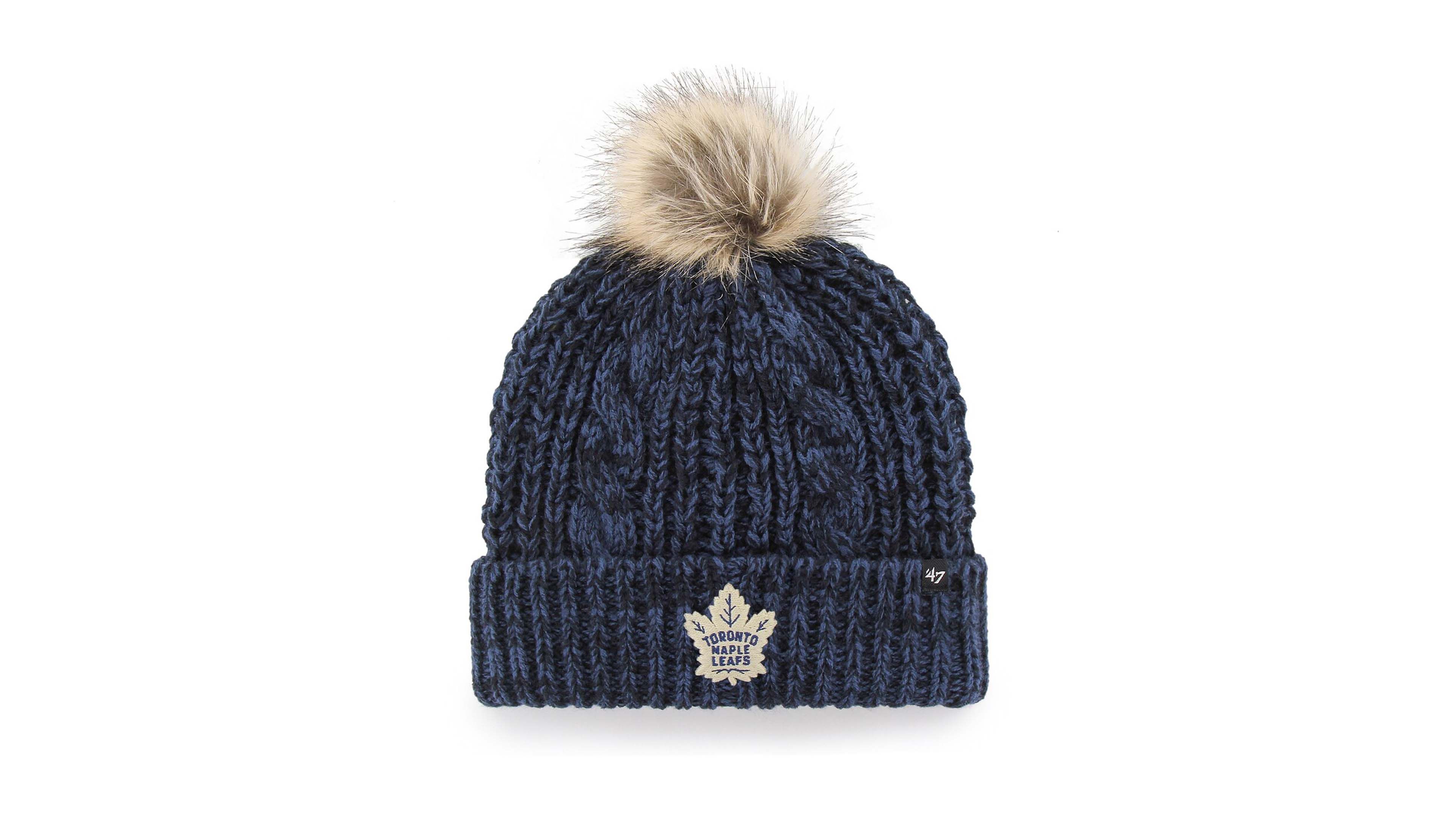 Women's Navy Toronto Maple Leafs Meeko Cuffed Knit Hat with Pom