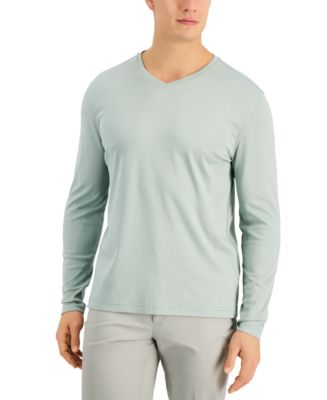 Alfani Men's Long Sleeve Supima V-Neck T-Shirt, Created for Macy's