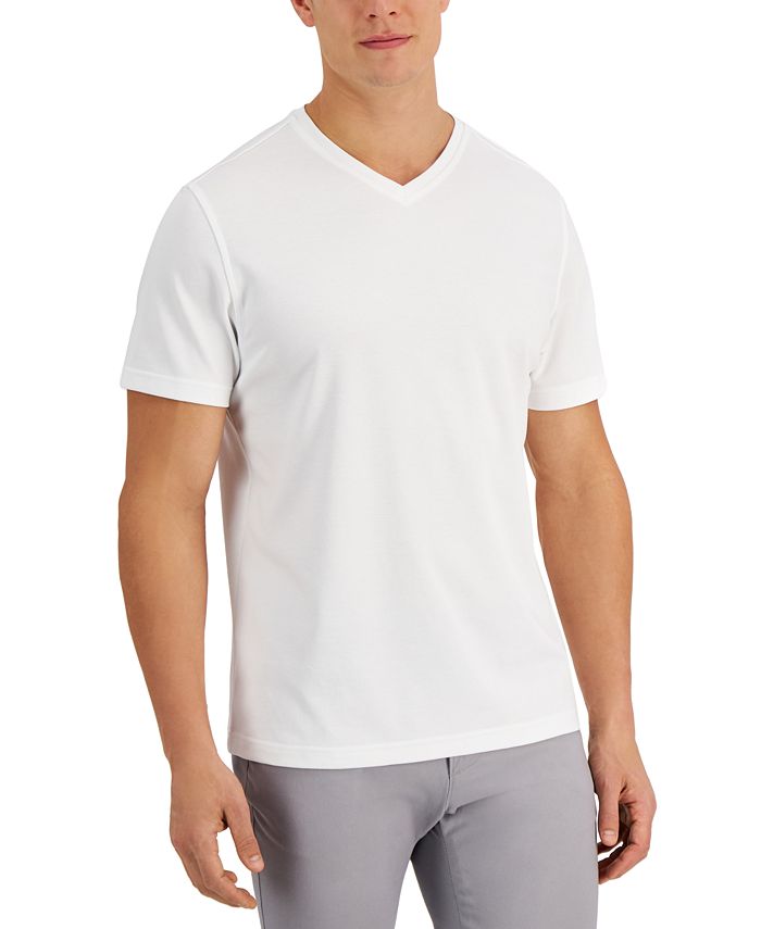 Alfani Men's Relaxed Fit Supima Blend V-Neck T-Shirt, Created for Macy ...