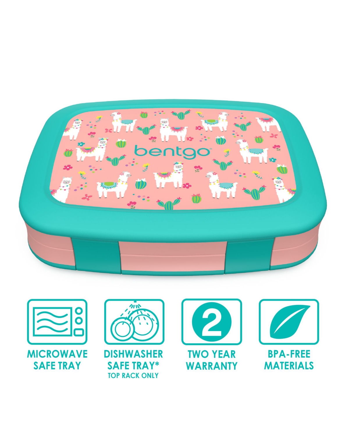 Bentgo Kids Prints Leak-Proof Lunch Box - Submarine - Aqua and Peach