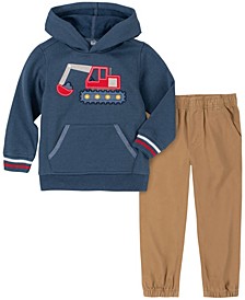Baby Boy Fleece Hoodie and Sueded Twill Joggers, 2 Piece Set