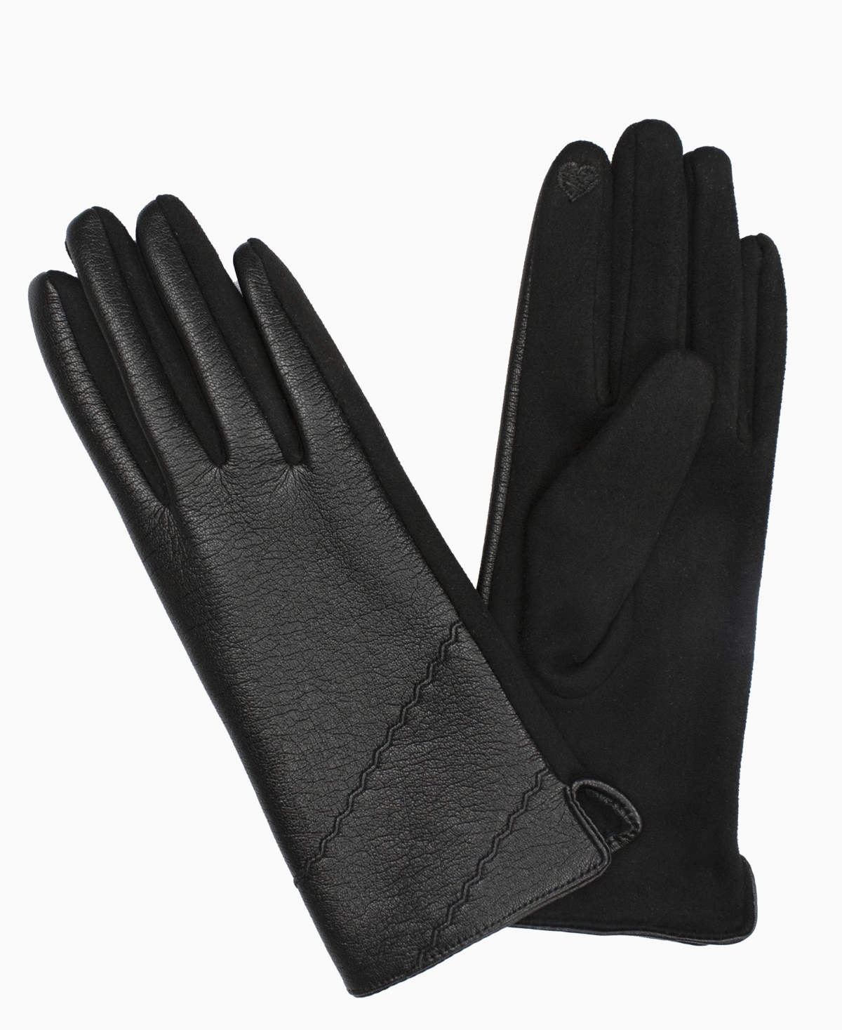 Marcus Adler Women's Vegan Leather Stitched Touchscreen Gloves