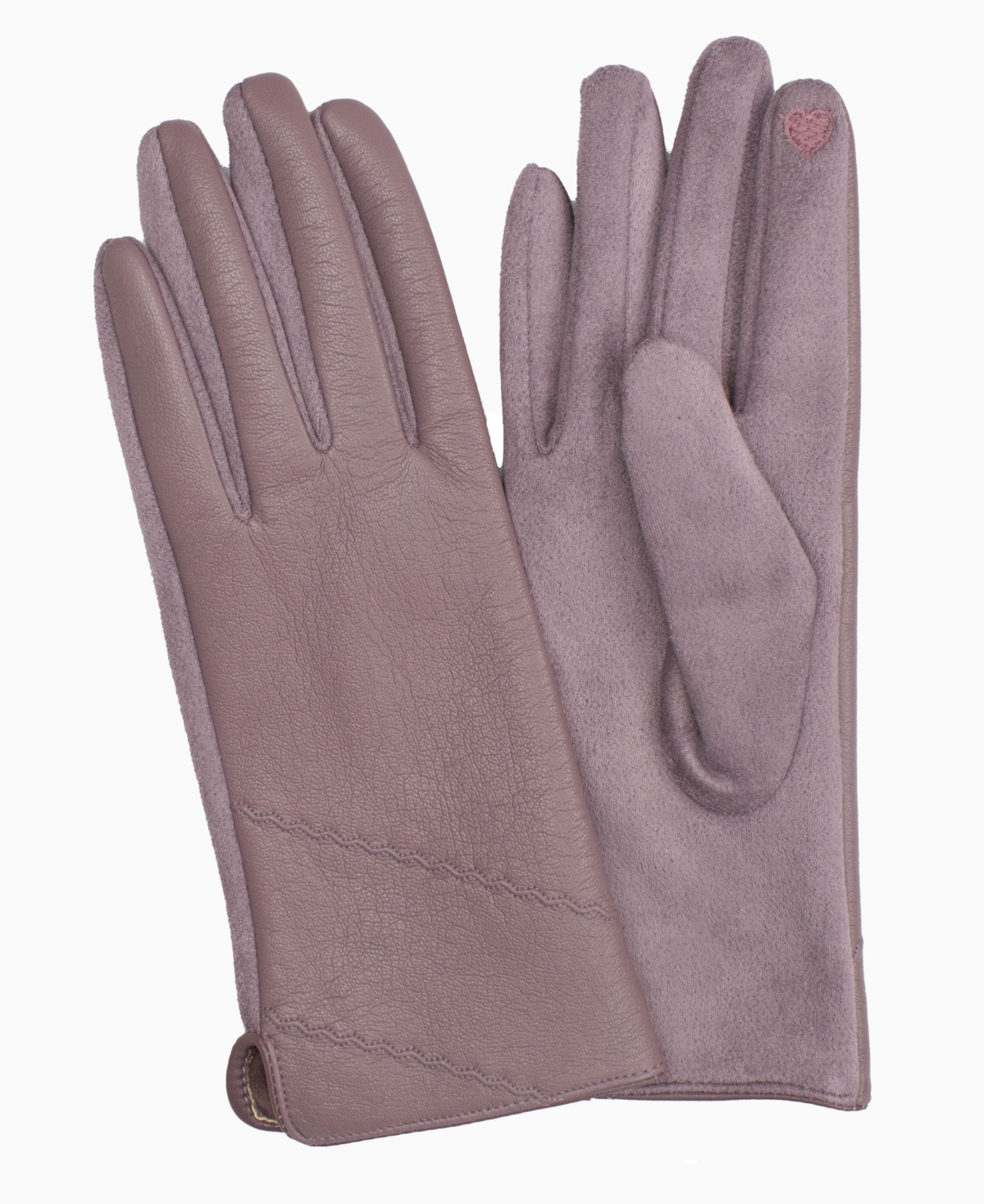 Marcus Adler Women's Vegan Leather Stitched Touchscreen Gloves In Mauve