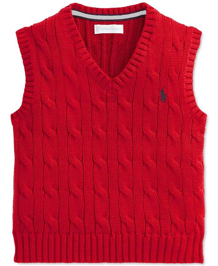 Polo Ralph Lauren Baby Boys Cable-Knit Cotton Sweater Vest - Macy's