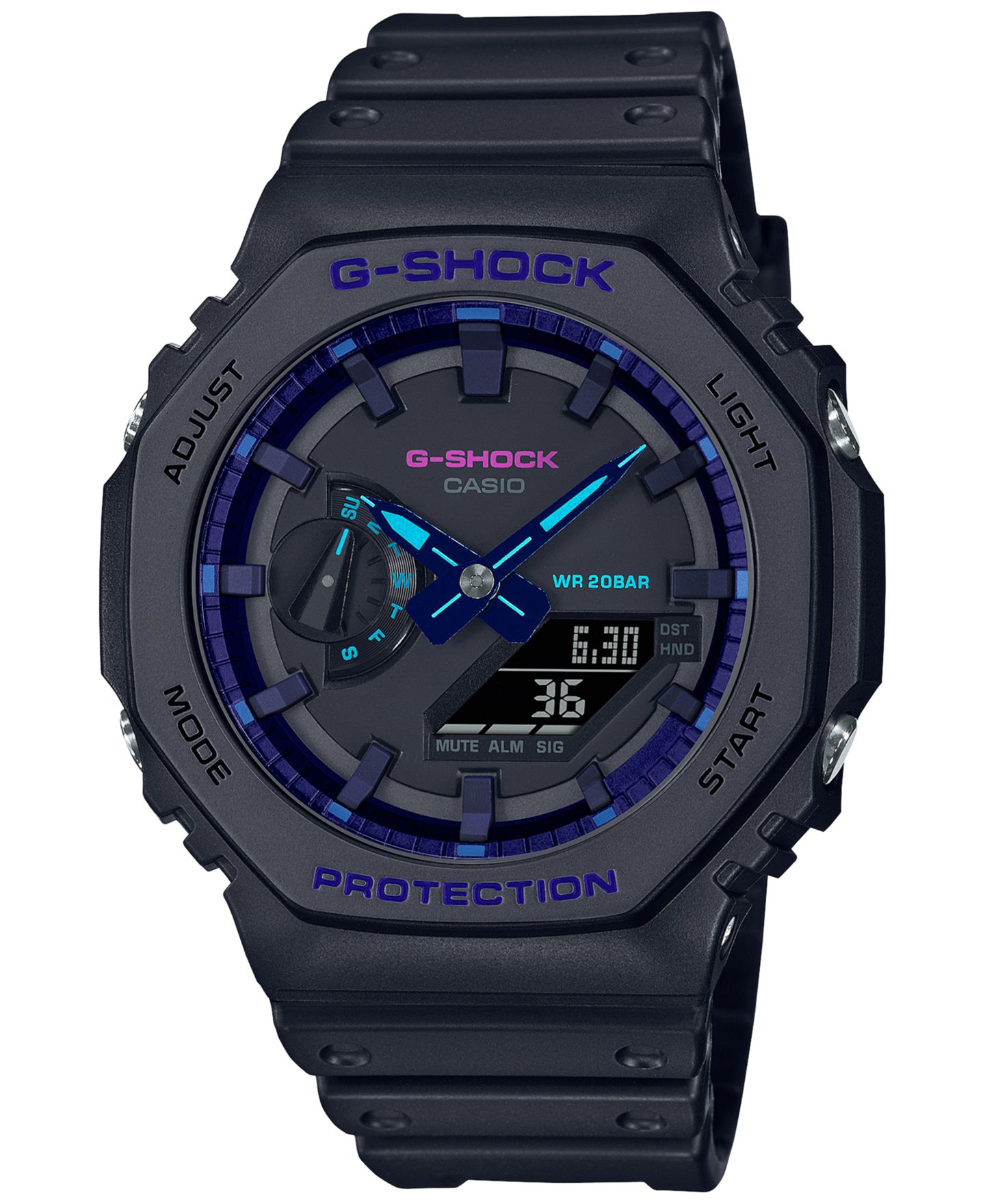 Мужские часы G-Shock Black Resin Strap Watch, 45.4mm — фото 1
