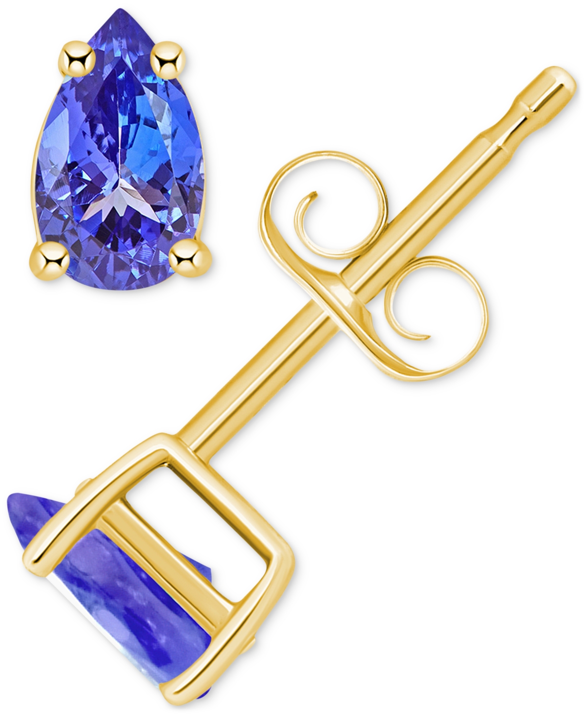 Pear-Shape Stud Earrings (3/8 ct. t.w.) in 14k Gold (Also in Emerald, Ruby & Sapphire) - Tanzanite