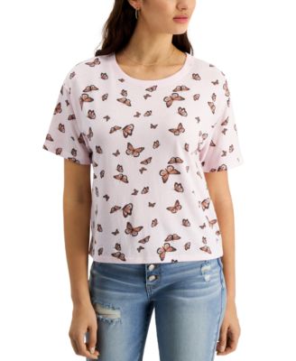 Love Tribe - Juniors' Butterfly-Print T-Shirt