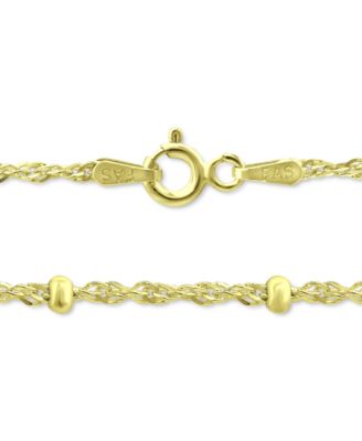 Small Beaded Singapore 18" Chain Necklace in 18k Gold-Plated Sterling Silver