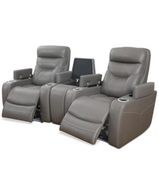 Jabarr 3-Pc. Beyond Leather Theater Seating with 1 Console, Created for Macy's