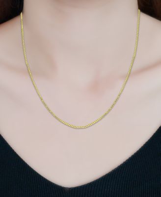 Box Link 20" Chain Necklace in 18k Gold-Plated Sterling Silver, Created for Macy's