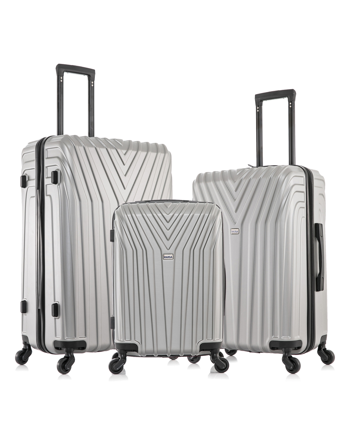 Vasty Lightweight Hardside Spinner Luggage Set, 3 piece - Silver