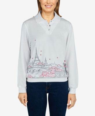Collared Pullover Sweatshirt Top 