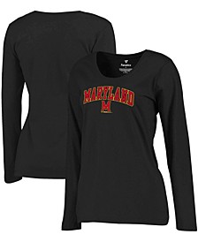 Women's Black Maryland Terrapins Campus Long Sleeve T-shirt