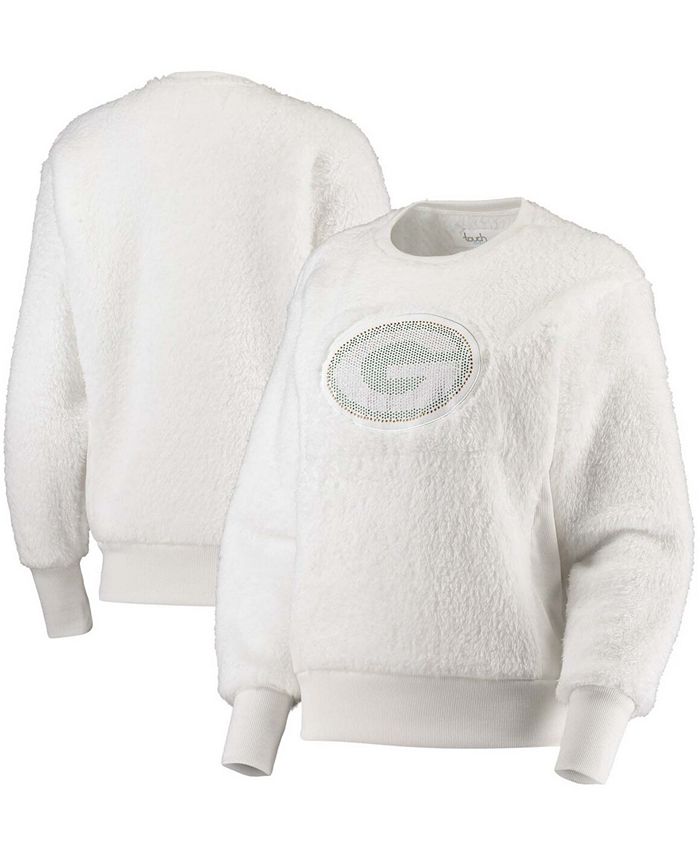 Touch Women's White Green Bay Packers Milestone Tracker Pullover Sweatshirt  - Macy's