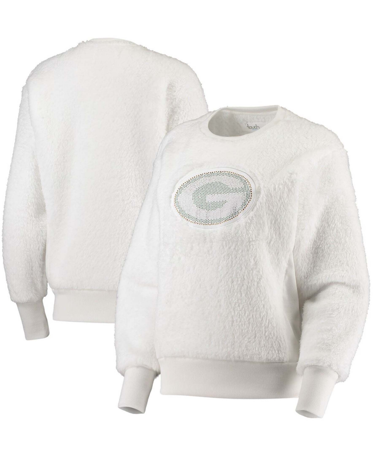 Women's White Green Bay Packers Milestone Tracker Pullover Sweatshirt - White