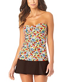 Ditsy Floral Twist Tankini Top & Bottoms