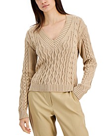 Okra Knit V-Neck Sweater 
