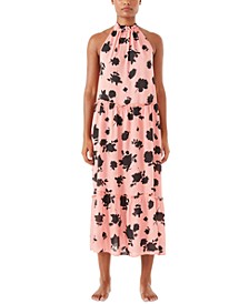 Printed Halter Maxi Cover-Up
