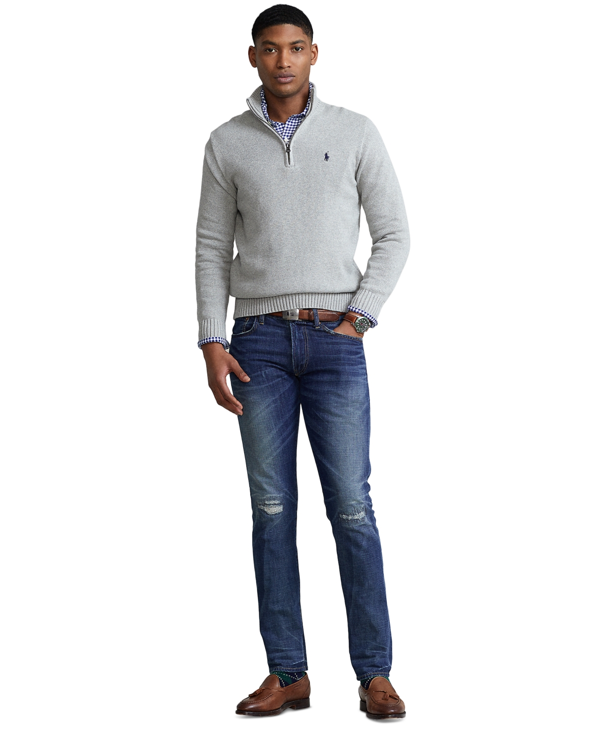 Polo Ralph Lauren Men's Cotton Quarter-Zip Sweater