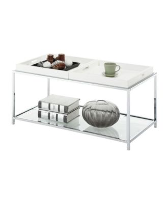 Palm Beach Coffee Table with Shelf and Removable Trays