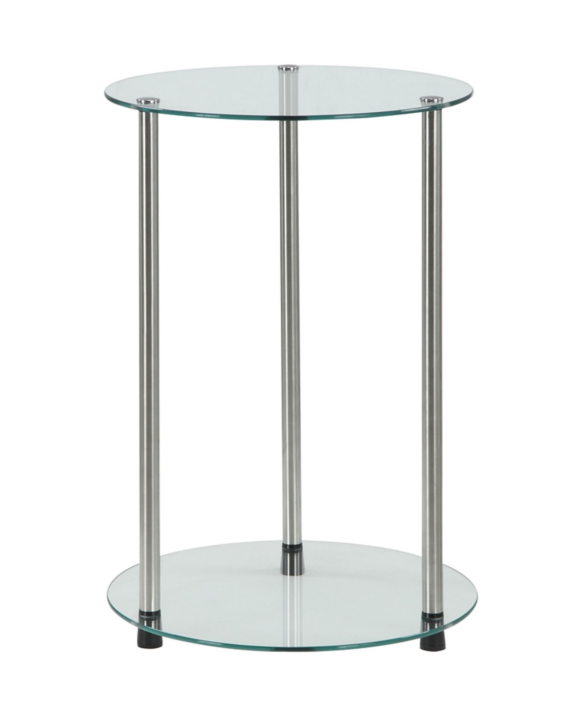 Convenience Concepts 15.75" Glass Designs2go 2 Tier Round End Table