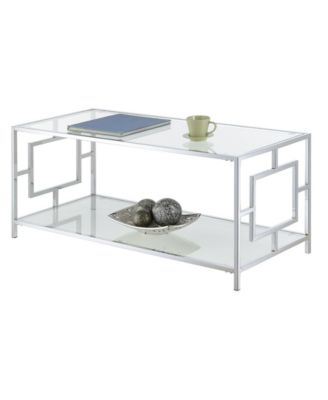 42" Chrome Town Square Coffee Table with Shelf