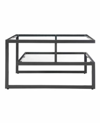 Royal Crest Stripes 2 Tier Glass Coffee Table