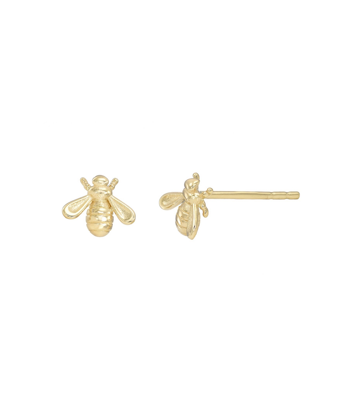 14K Gold Bee Stud Earrings - Gold