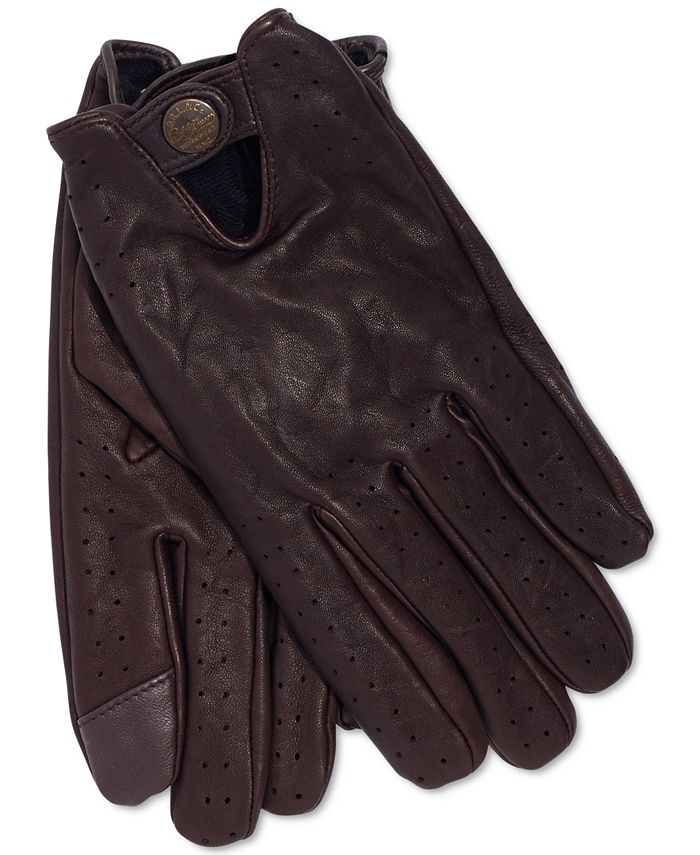 Polo Ralph Lauren Men's Perforated Leather Tech Driving Gloves Macy's