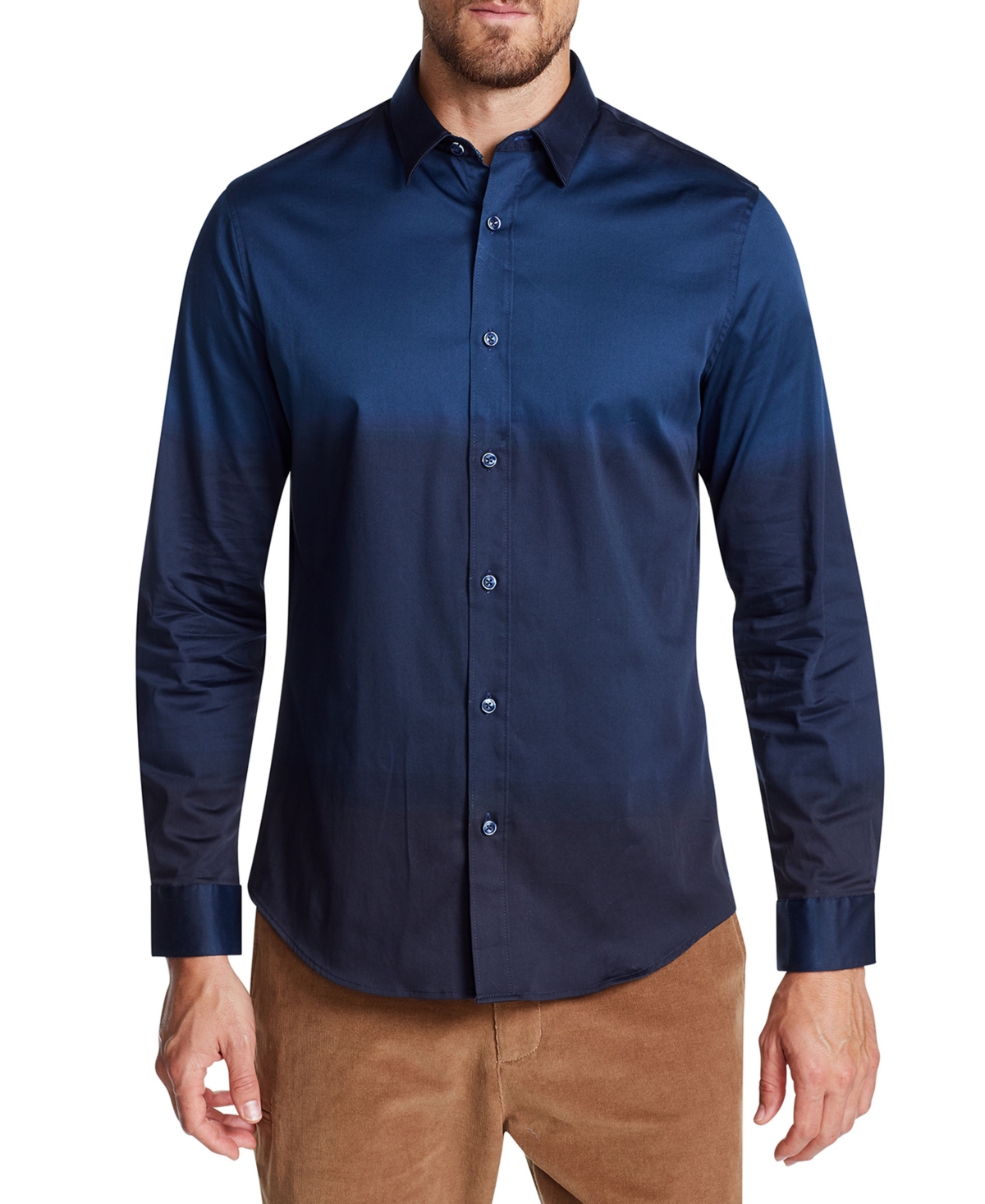 Men's Bahia Long Sleeve Button Up Shirt - Navy