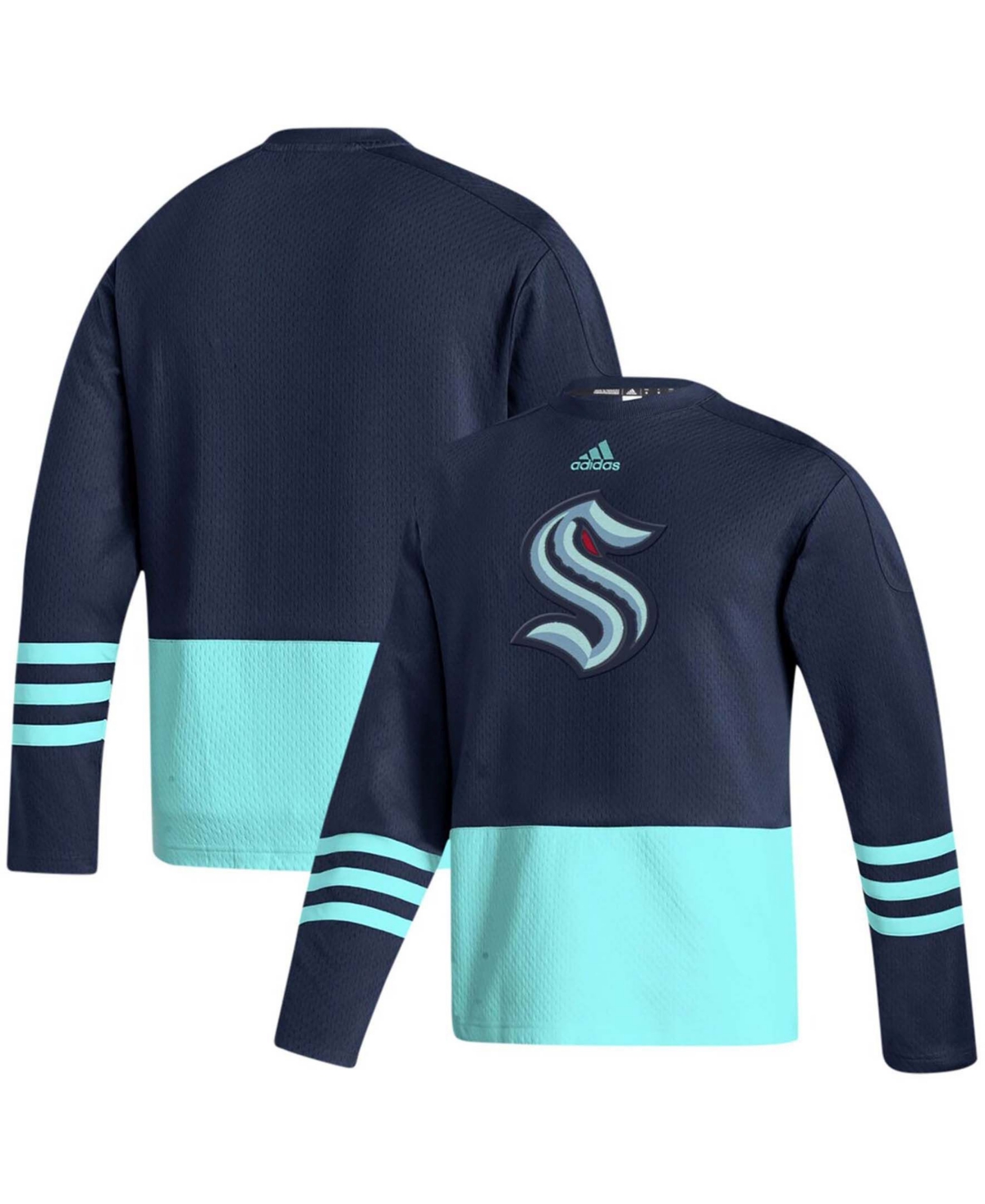 Men's Deep Sea Blue Seattle Kraken Logo Aeroready Pullover Sweater - Deep Sea Blue