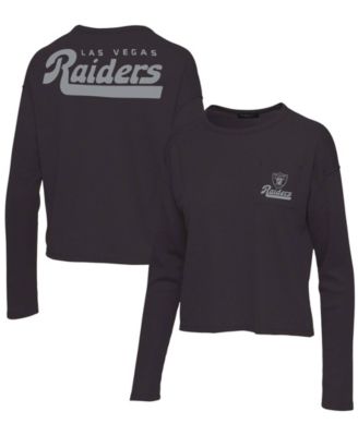 Women's  Black Las Vegas Raiders Pocket Thermal Long Sleeve T-shirt