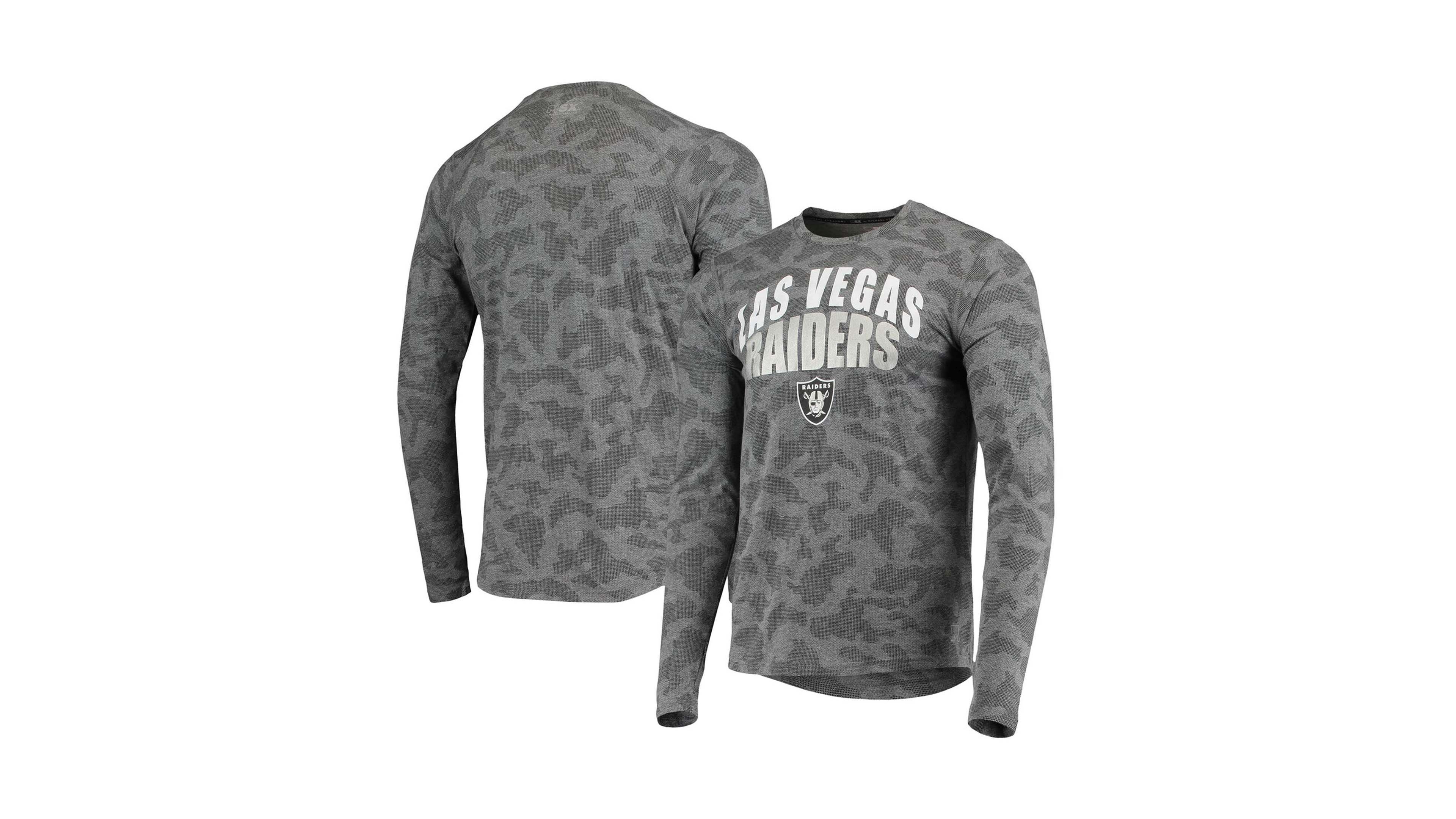 Men's Black Las Vegas Raiders Camo Performance Long Sleeve T-shirt