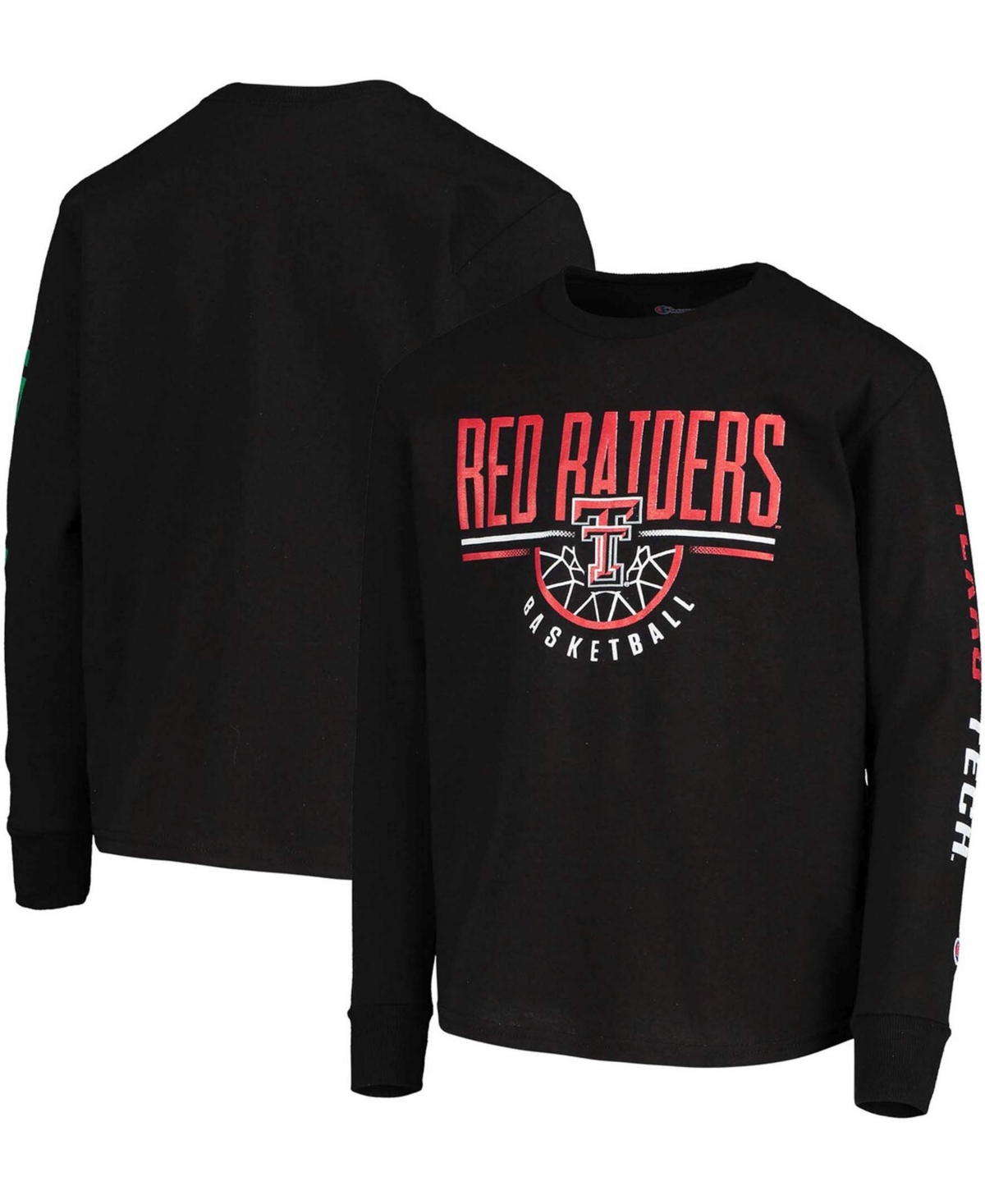 Big Boys and GirlsTexas Tech Red Raiders Basketball Long Sleeve T-shirt - Black