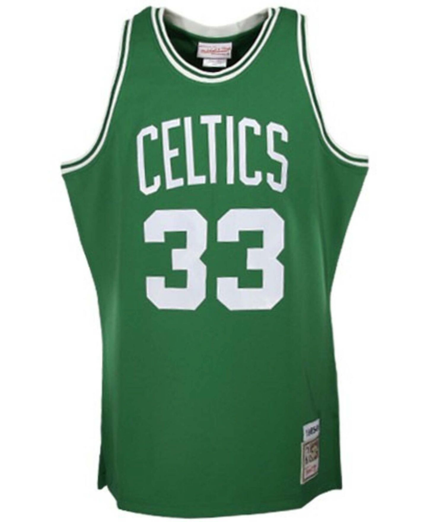 Мужской топ Mitchell & Ness Larry Bird Kelly Green Boston Celtics 1985/86 Hardwood Classics Authentic Jersey — фото 2