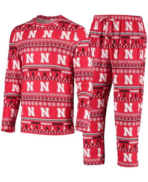 Мужская пижама Concepts Sport Nebraska Huskers Ugly Sweater: топ и штаны, Scarlet