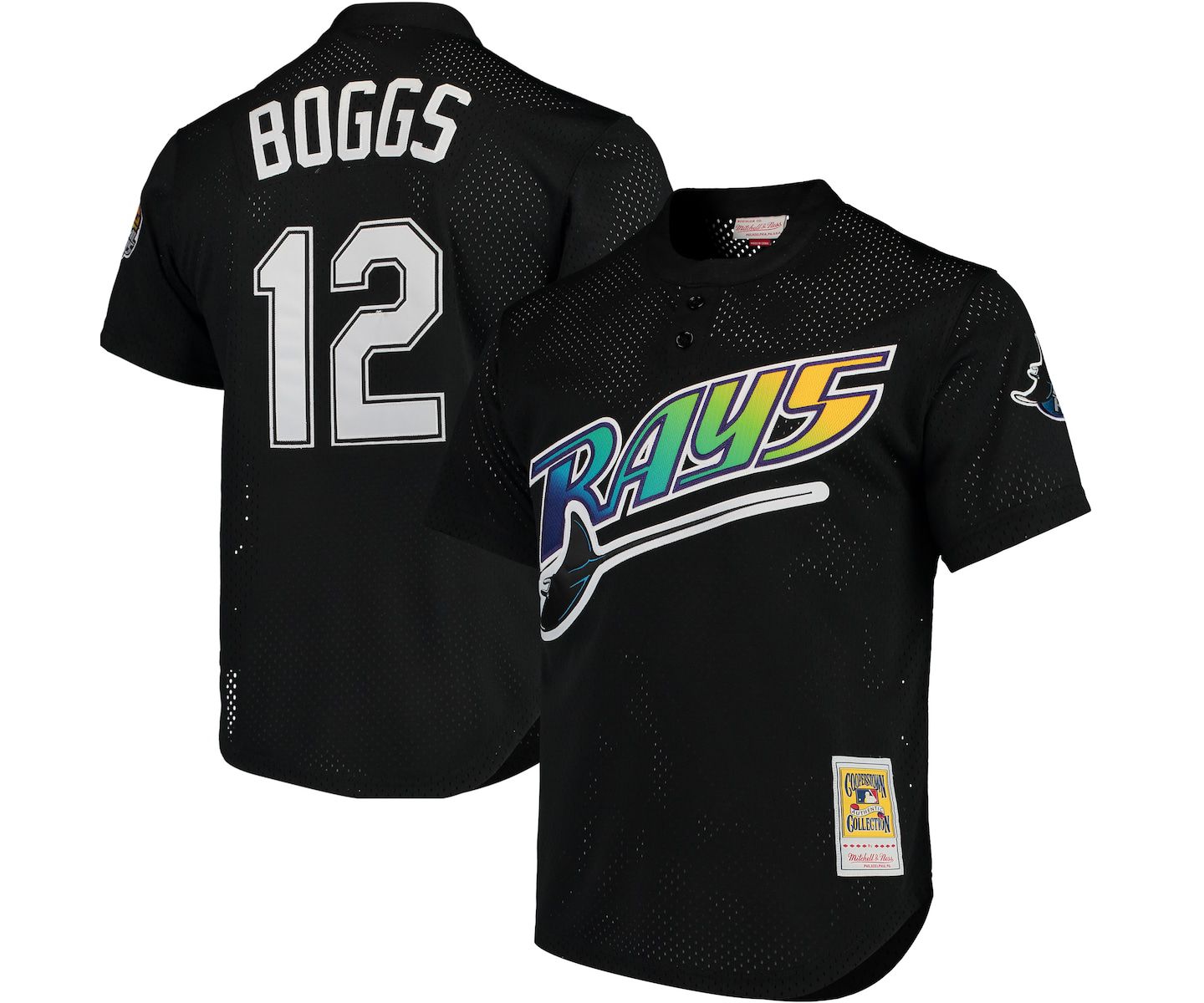 Мужской топ Mitchell & Ness Tampa Bay Rays Cooperstown Collection 1991 Mesh Batting Practice Jersey - Wade Boggs — фото 2