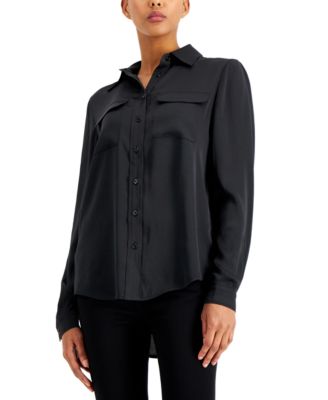 Alfani - Petite High-Low Utility Shirt